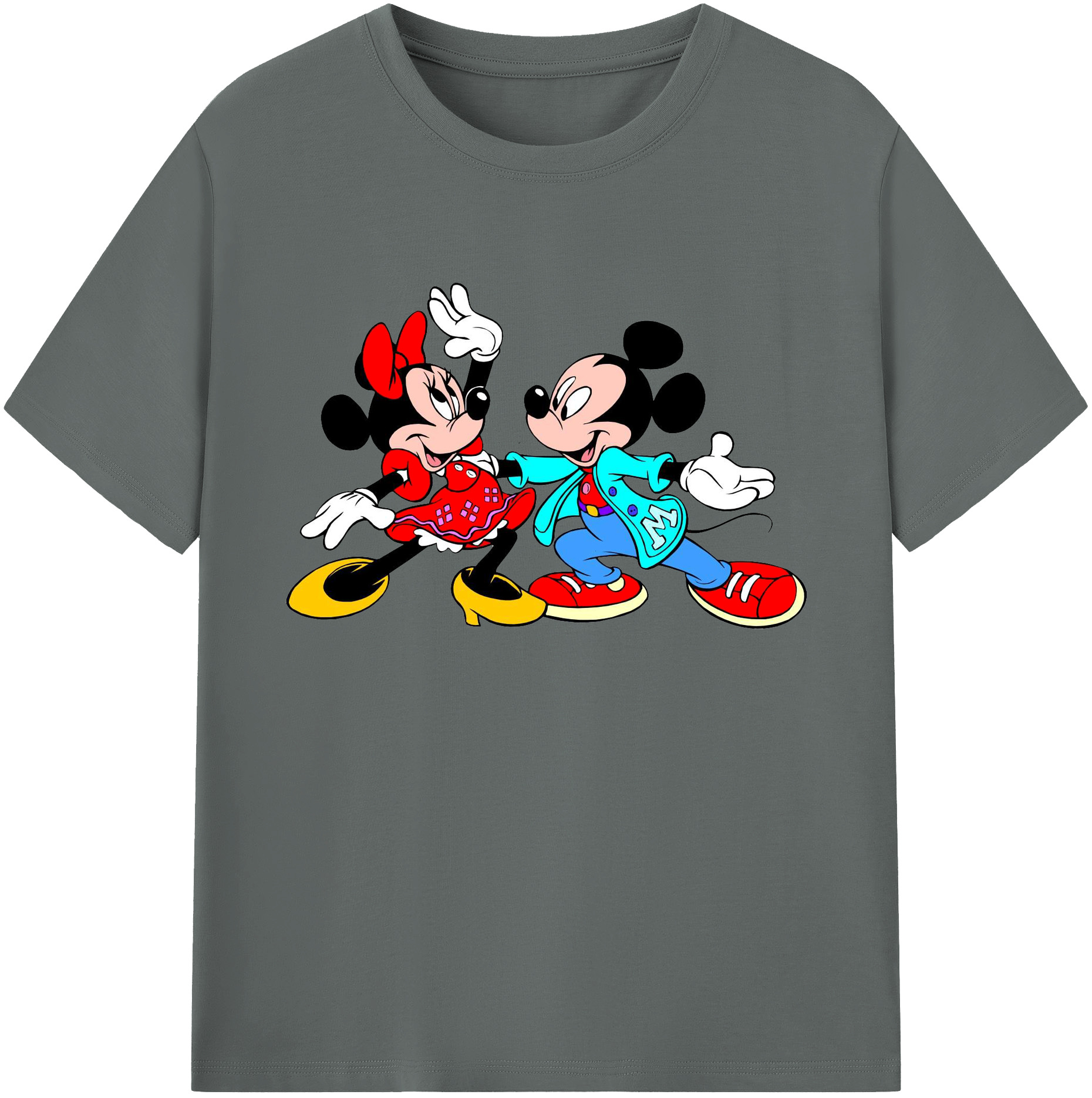 ミッキーマウス Mickey Mouse 綿100％ メンズ半袖Tシャツ｜肌触りやわらか＆通気性